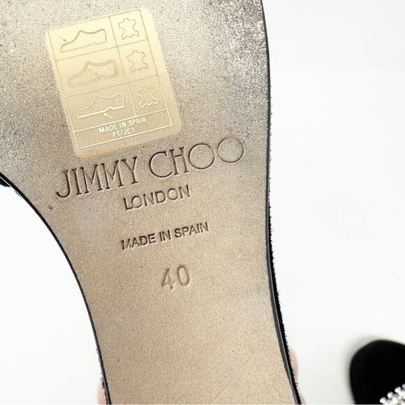 Jimmy Choo Black Suede Bing Wedge Sandals Size 40 - Picture 11 of 11